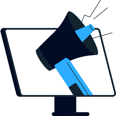 a computer and loudspeaker